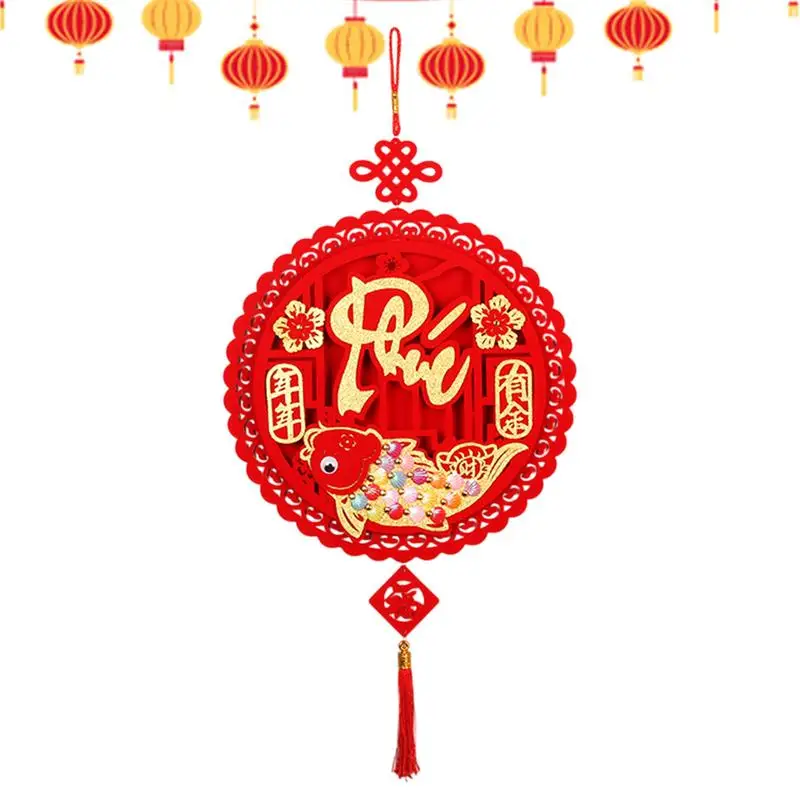 Vietnamese Lunar New Year Decoration Lunar New Year Ornaments Red Fu Characters Lucky Pendant Spring Festival Decoration Chinese