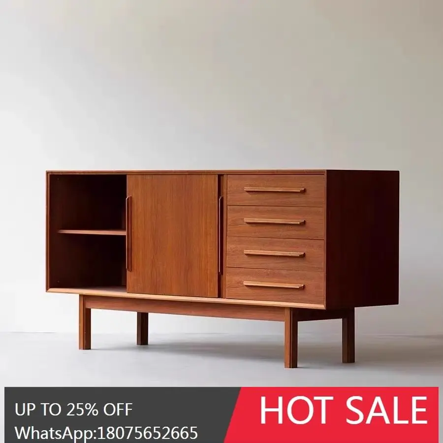 

MJY Japanese Style TV Cabinet Vintage Solid Wood Sideboard Retro Storage Cabinet