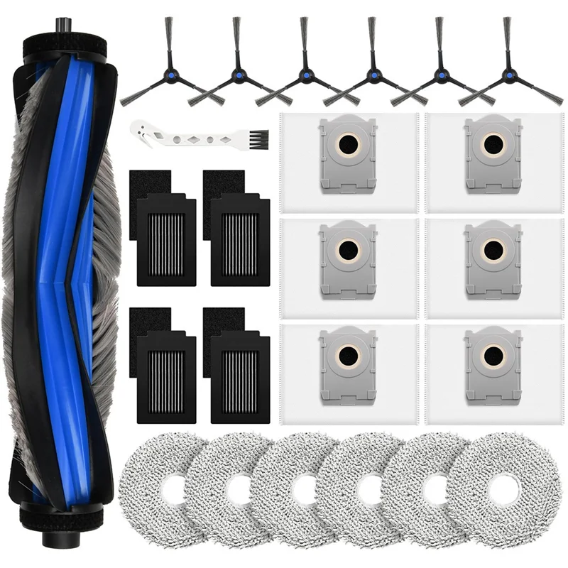 AB43-For Ecovacs Deebot T50 Max Pro Omni طقم استبدال-الفرشاة الرئيسية وأكياس الغبار والمرشحات ومنصات الممسحة مكنسة الروبوت تشمل الملحقات