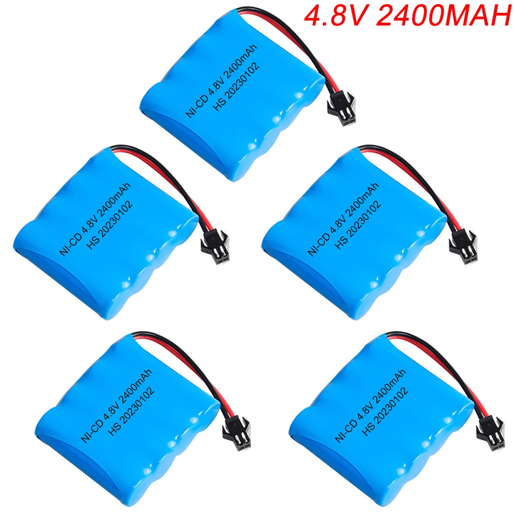 

1-10PCS 4.8V 2400mah Ni-CD Rechargeable Battery AA Battery Pack Used for Toy Car Dump Truck Four-wheel Drive Alloy Climbing Car