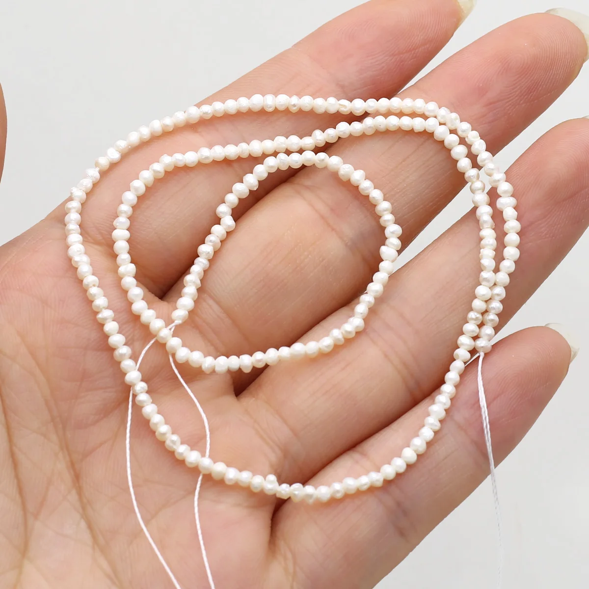 

1.8-2mm Natural Freshwater Pearl Beaded Irregular Round Loose Spacer Bead for Jewelry Making Diy Bracelets Necklaces Accessories