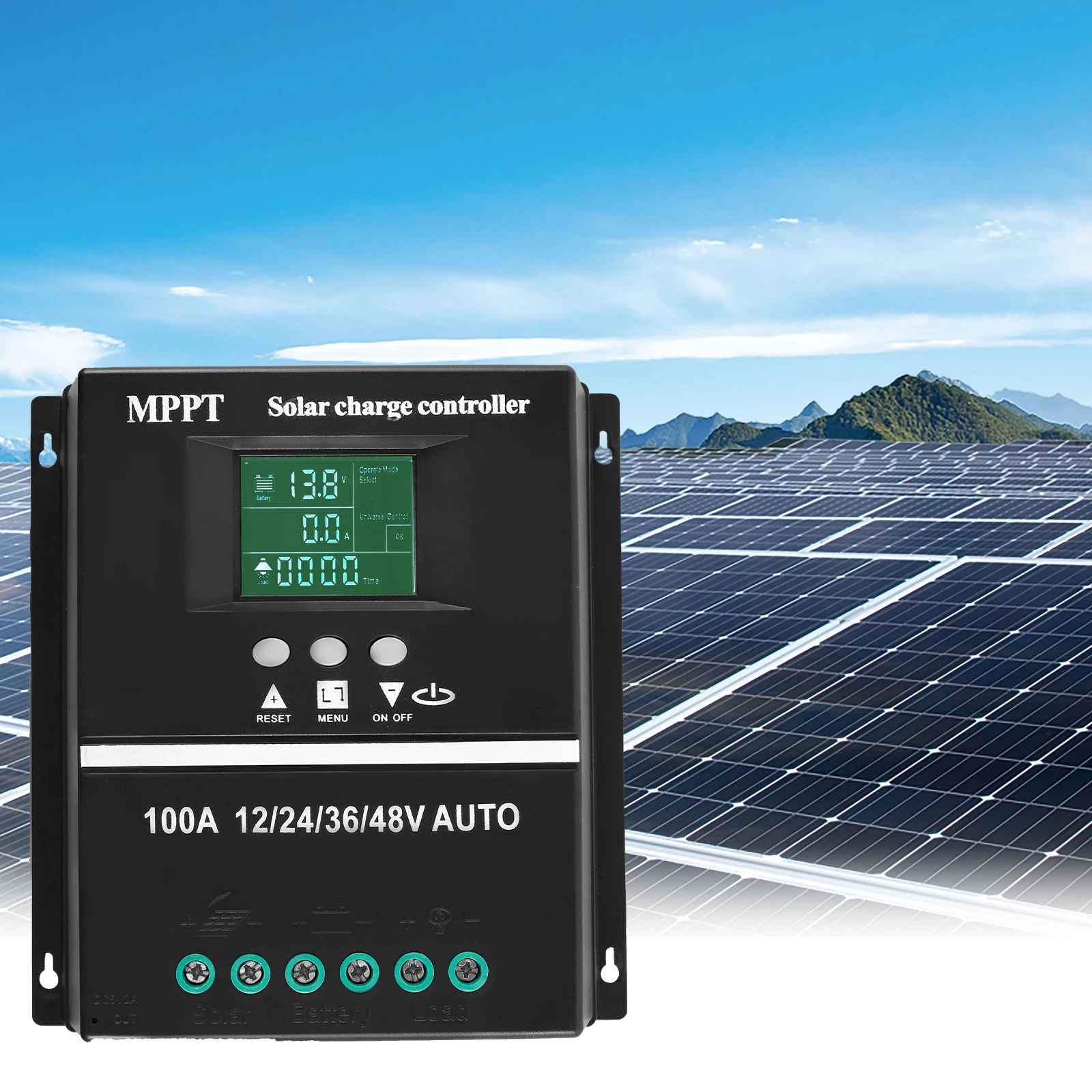 

Solar Charge Controller 100A MPPT LCD Display Solar Battery Regulator 12/24/36/48V Intelligent Solar Panel Regulator with Double