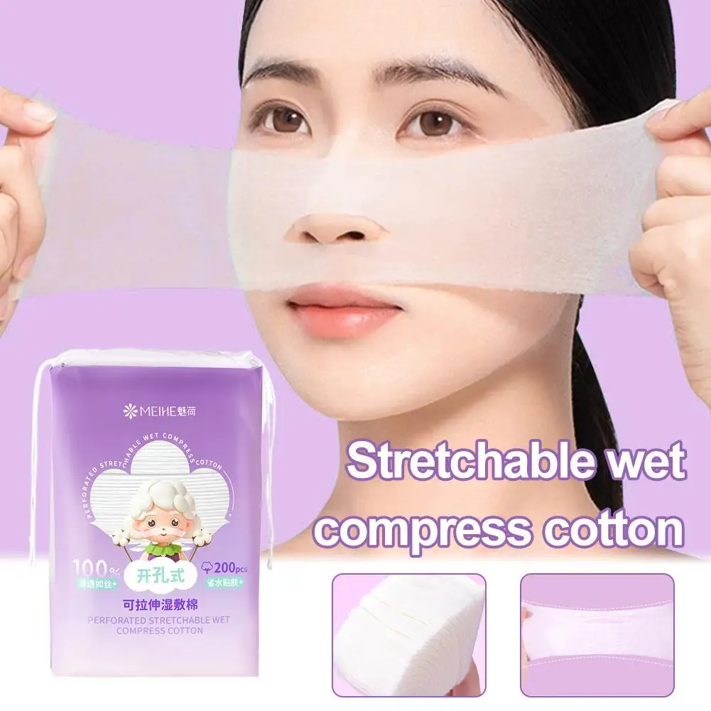 保湿フェイシャルコットンパッド 伸縮性 軽量 通気性 オープンホールデザイン 3 in 1 多機能メイク落とし