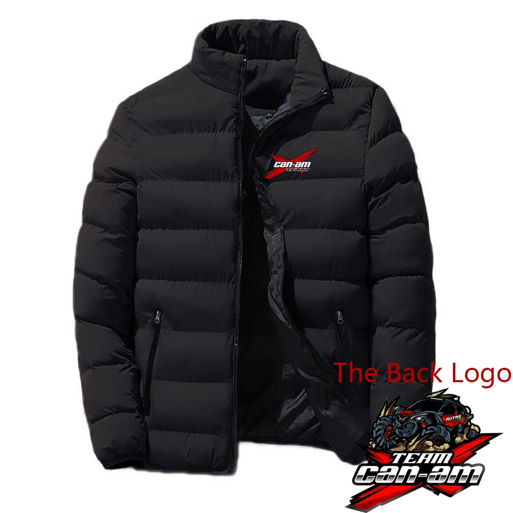 Can Am-Chaqueta de invierno para hombre, abrigo de alta calidad a la moda, ropa de algodón con cremallera y cuello levantado de Color sólido, novedad de 2022