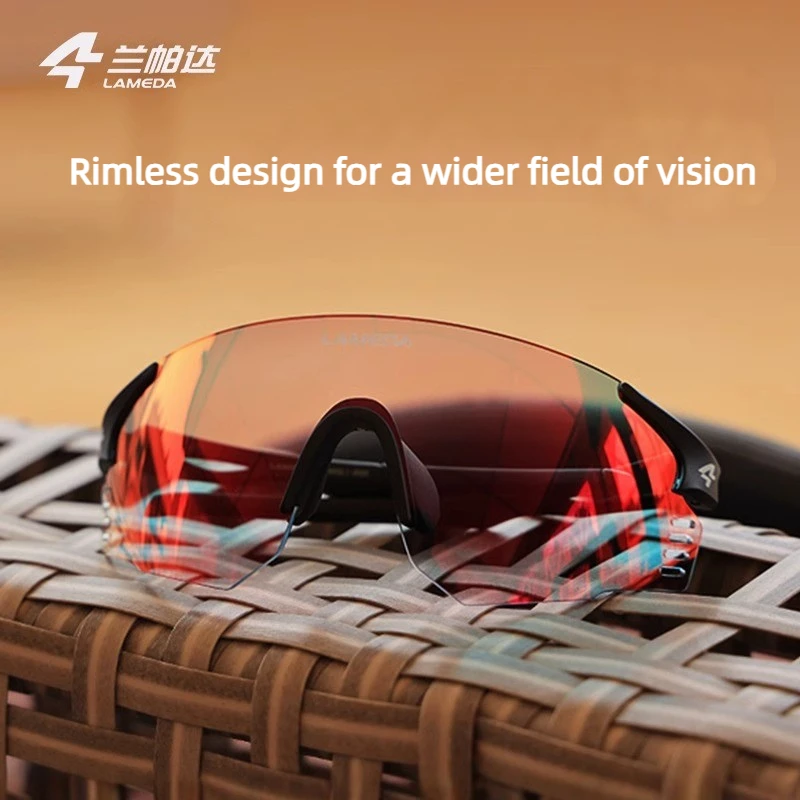 Lameda Cycling Glasses Men And Women Rimless Dazzle Colour-sensitive Colour-changing Windproof Sand Outdoor Goggles