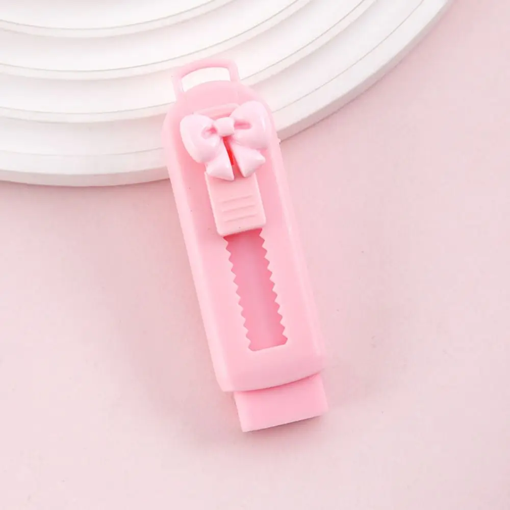 Stationery Supply Portable Push-pull Eraser Creative Cute Bow Rubber Sliding Colored Pencil Rubber