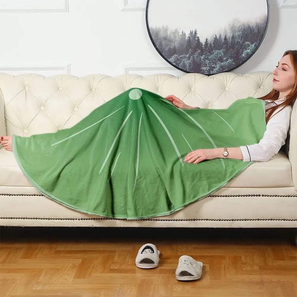 Creative Leaf Round Blanket Office Nap Single Person Blanket Bedroom Air-Conditioning Warm Cover Blanket