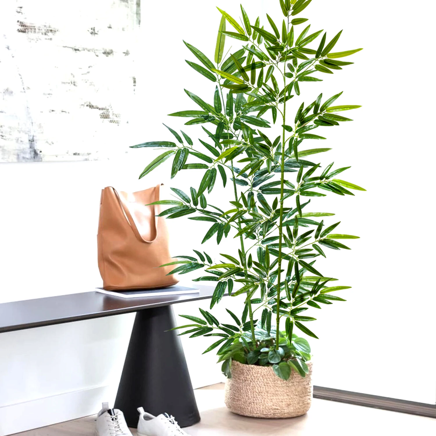120-240cm/94,4in Künstliche Bambus- und Monstera-Pflanzen, Künstliche Palmen, Hohe Grünpflanzen, Geeignet für Zuhause, Garten und Zimmer – Detail 11