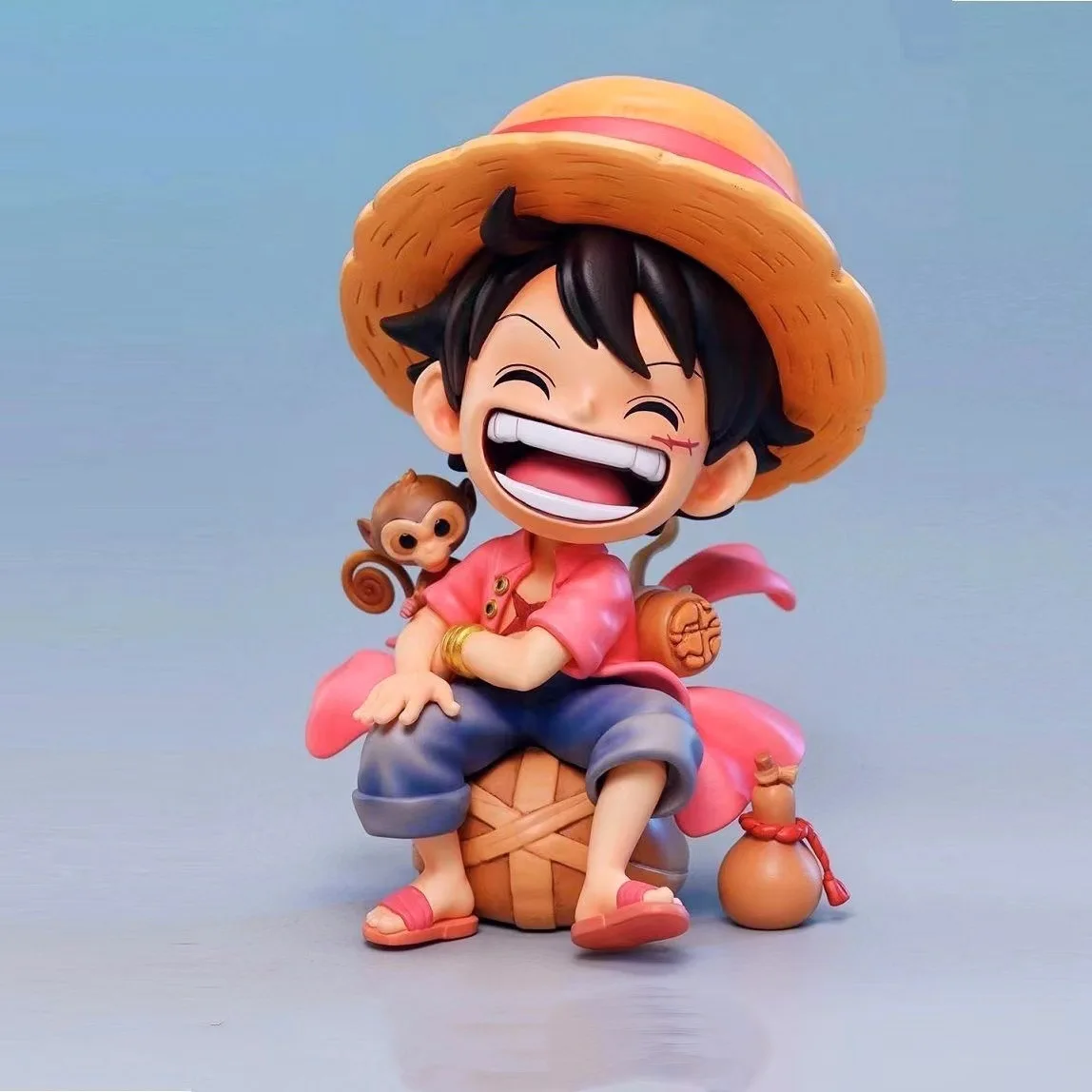Figura de One Piece en versión Q, Luffy, Solon, Yamazaki en postura sentada, modelo de coche de juguete de moda, adorno de oficina, regalo navideño