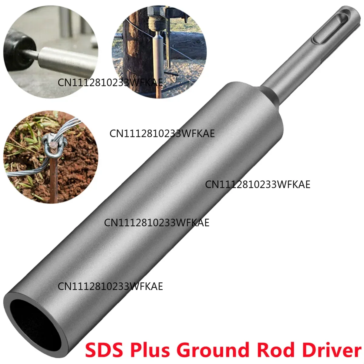 Hardened Steel for SDS Plus Rotary Hammer Drill Power Tool SDS Plus Ground Rod Driver Durable 17mm Earth Stake Grounding Rod