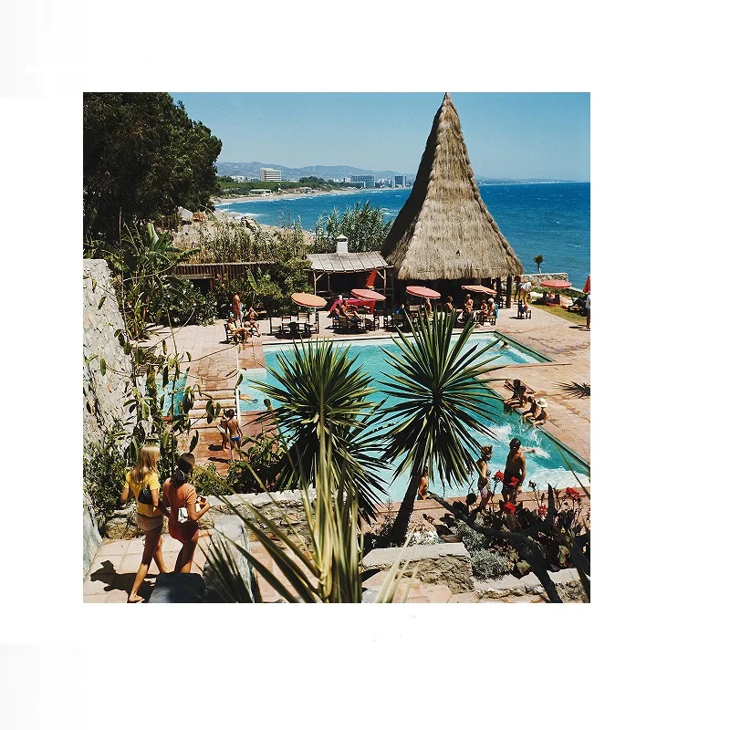 Slim Aarons 'Marbella Club', Print Art Canvas Poster, Living Room, Home Wall Decor Picture
