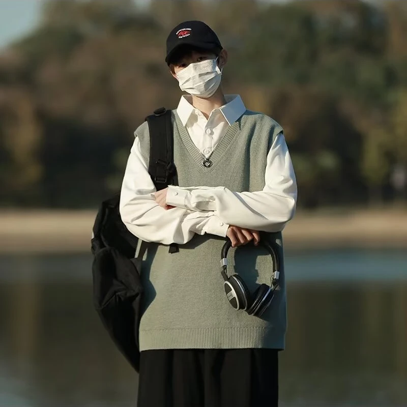 

Мужской свободный вязаный свитер с V-образным вырезом, осенне-зимний, больших размеров, 36 кг, цветной, парный, из полиэфирного волокна, в стиле Гонконг