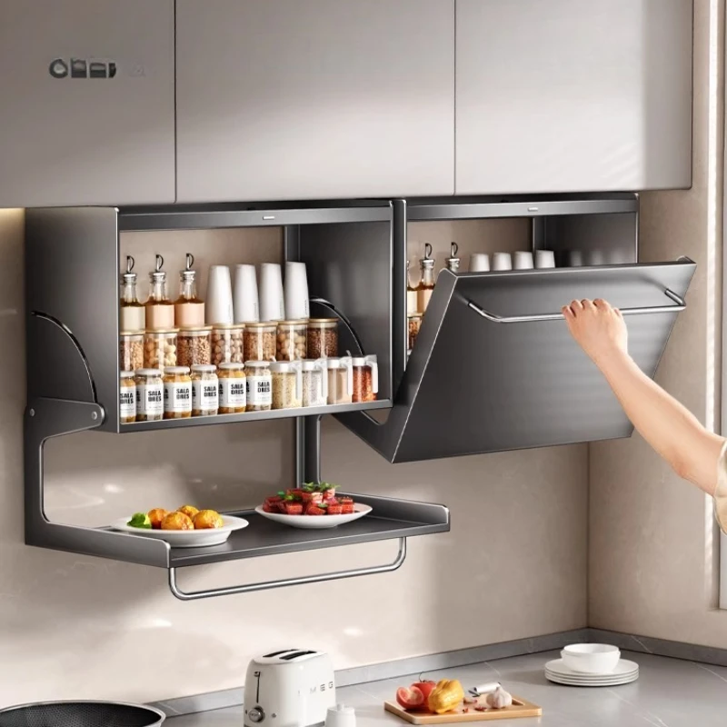 

Kitchen seasoning rack Wall-mounted hanging cabinet Below condiment box Wall preparation storage Cabinet Storage shelf