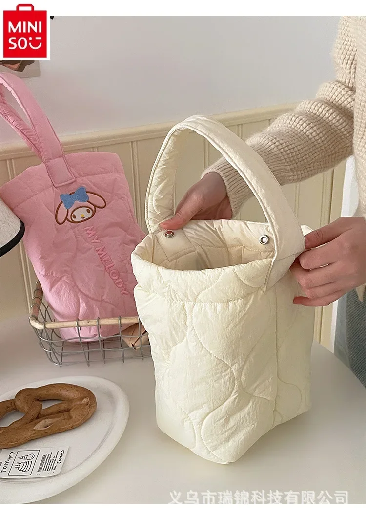 MINISO-Sac à main brodé de dessin animé Kuromi pour femme, portefeuille maman, sac à main polyvalent décontracté, grande capacité, haute qualité, nouvelle mode 2024