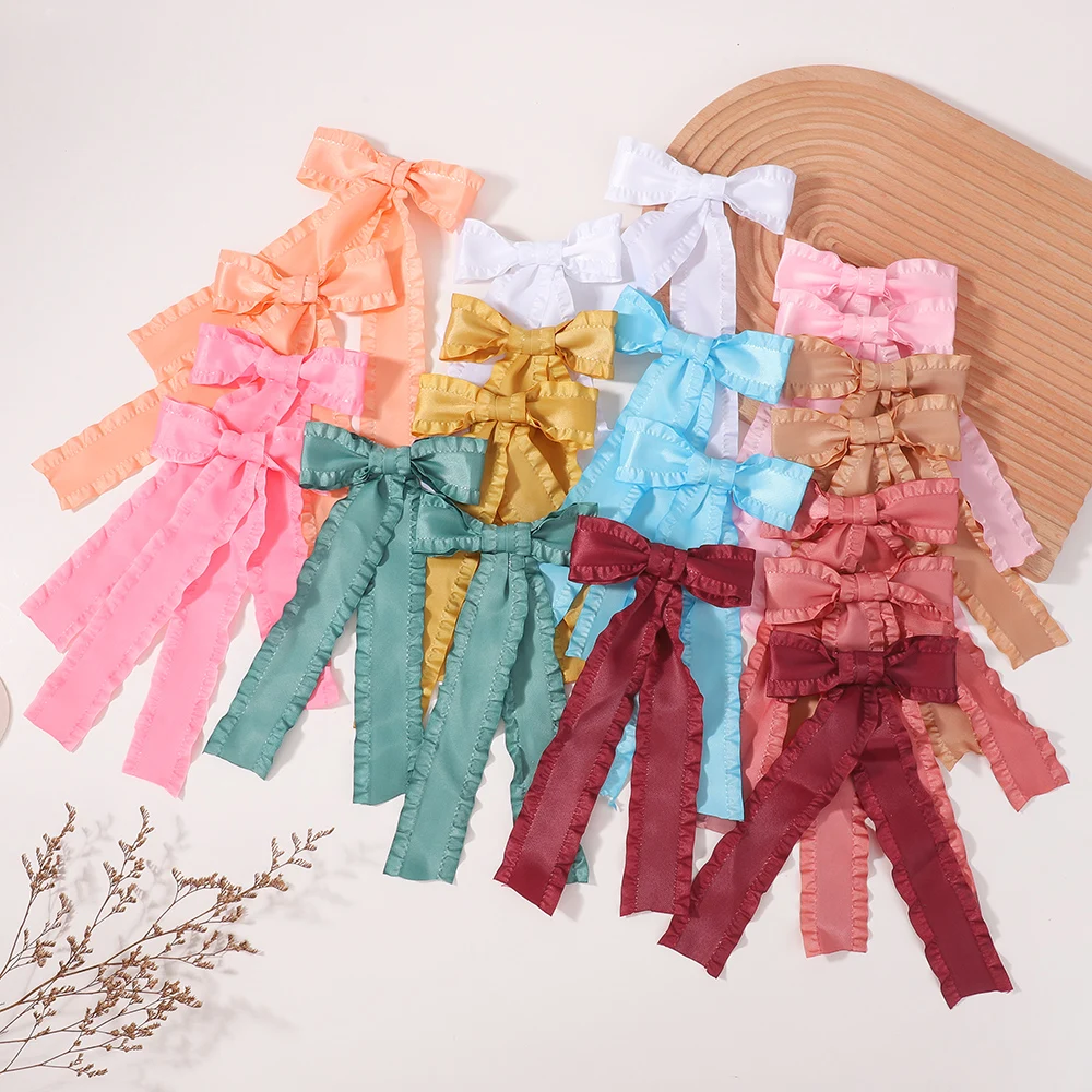 

20pcs Random Color Baby Headband Hair Bow Hair Clips for Women Girls Ribbon Bow Top Clip Female Hair Accessories for Baby Girl