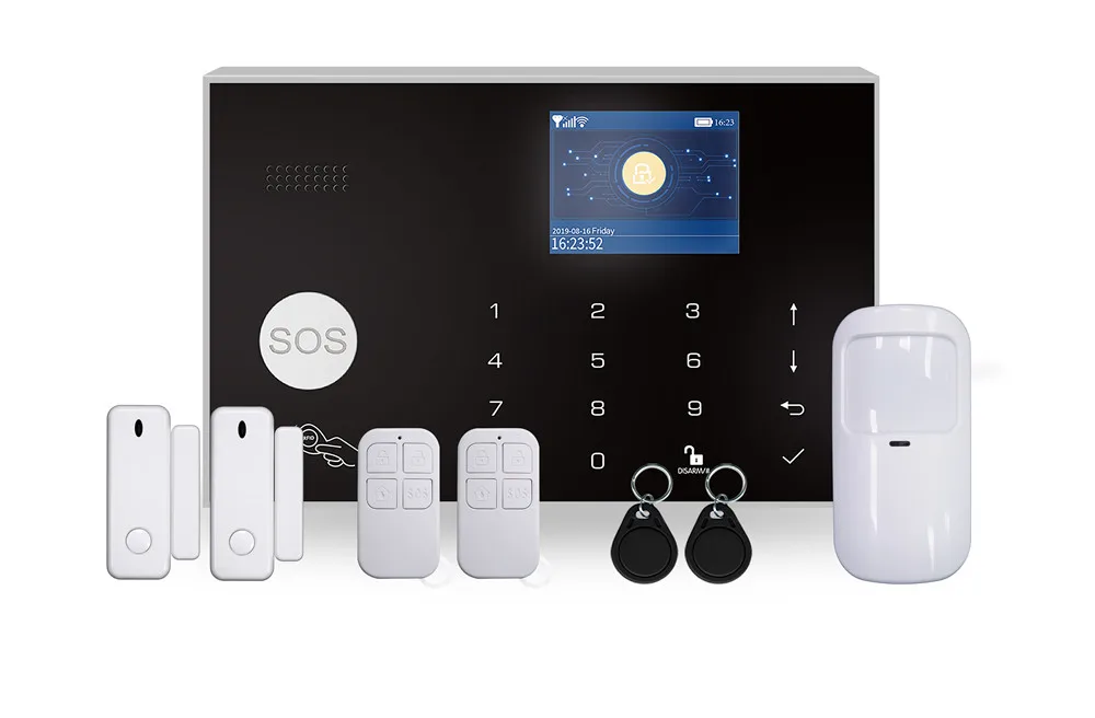 Приложение Tuya, дистанционное управление с клавиатурой, Wi-Fi + 4G/GSM, система сигнализации, датчик домашней охранной сигнализации, PIR-детектор, дверной контакт, кнопка SOS