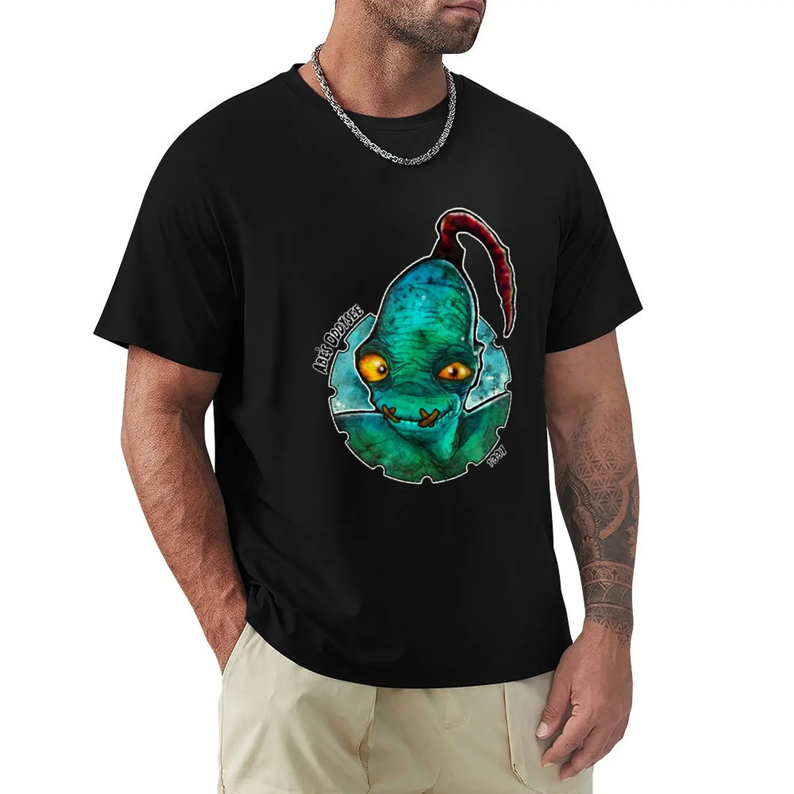 

Oddworld Abe's Oddysee 1997 T-Shirt funny shirt cotton anime tshirt Louboutins mens t shirt graphic