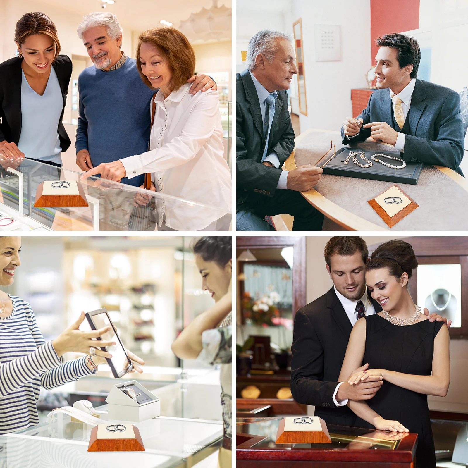 

Square Jewelry Display Plate Premium Microfiber Wood Storage Tray for Desktop Organizing Multi-Purpose Tabletop Sundries Holder