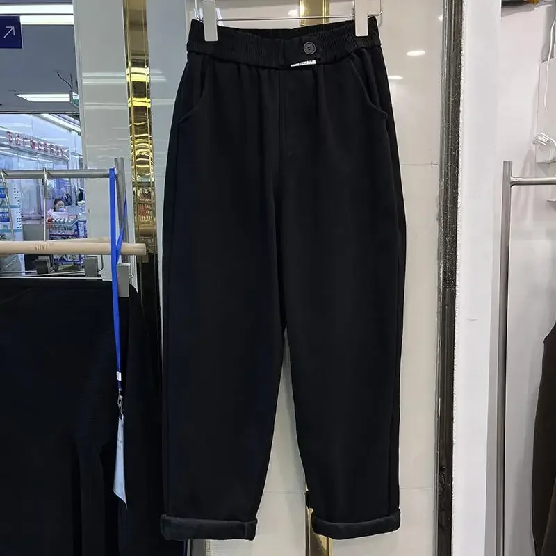 Cargo Pants Women Plush and Thickened Women's Winter New Loose Casual  Harlen Trousers Joggers Women Streetwear M421