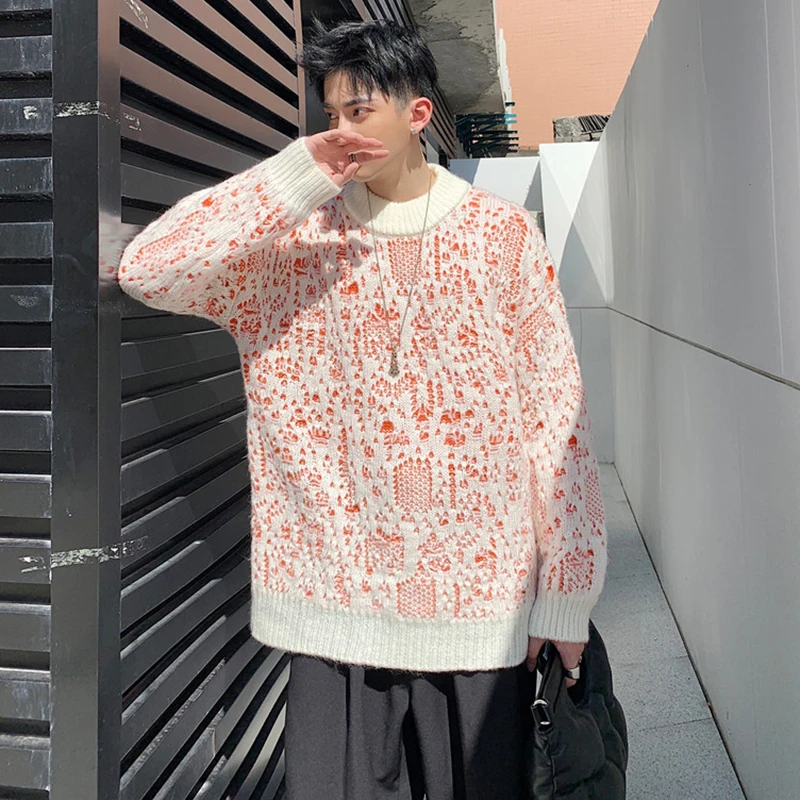 LUZHEN  Double Layer Broken Hole Personalized Design Knitted Sweater Handsome Classy Temperament Bottom Shirt Male 2024 LZ7237