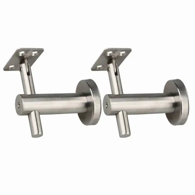 Soporte/stent/soporte de pasamanos de acero inoxidable sólido, paneles curvos giratorios, soporte de pared, pasamanos redondo, accesorios para escaleras, 2 uds.