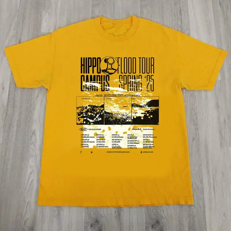 

Hippo Campus Flood 2025 Tour Spring T Shirt Full Size S 5Xl Et1126