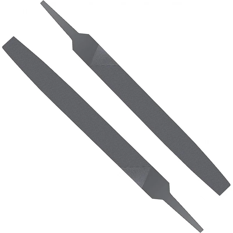 Lima de corte medio plano de 2P y 6 pulgadas, dientes de doble corte, lima manual de acero con alto contenido de carbono, corte único endurecido sin mango de madera,