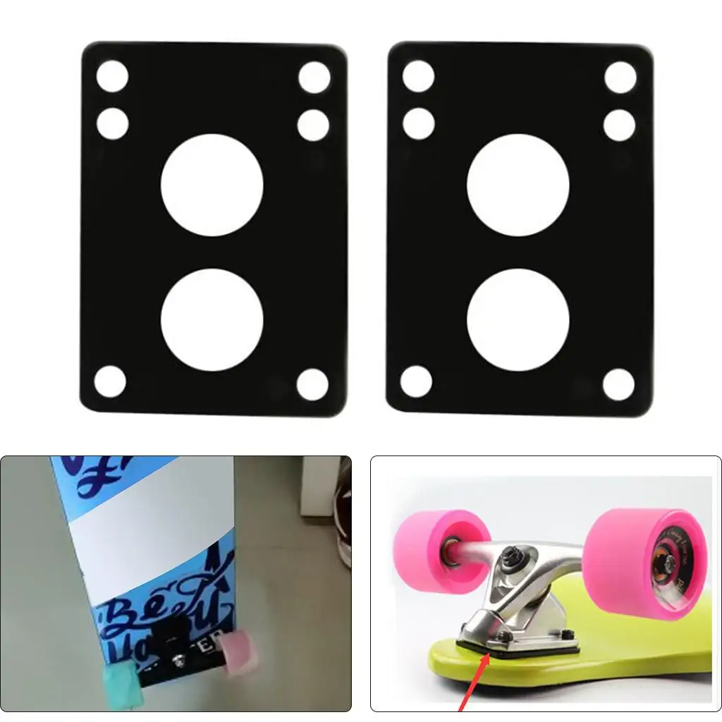 2x Skateboard Riser Pads Paar Longboard Shock Pads schwarz 6mm a