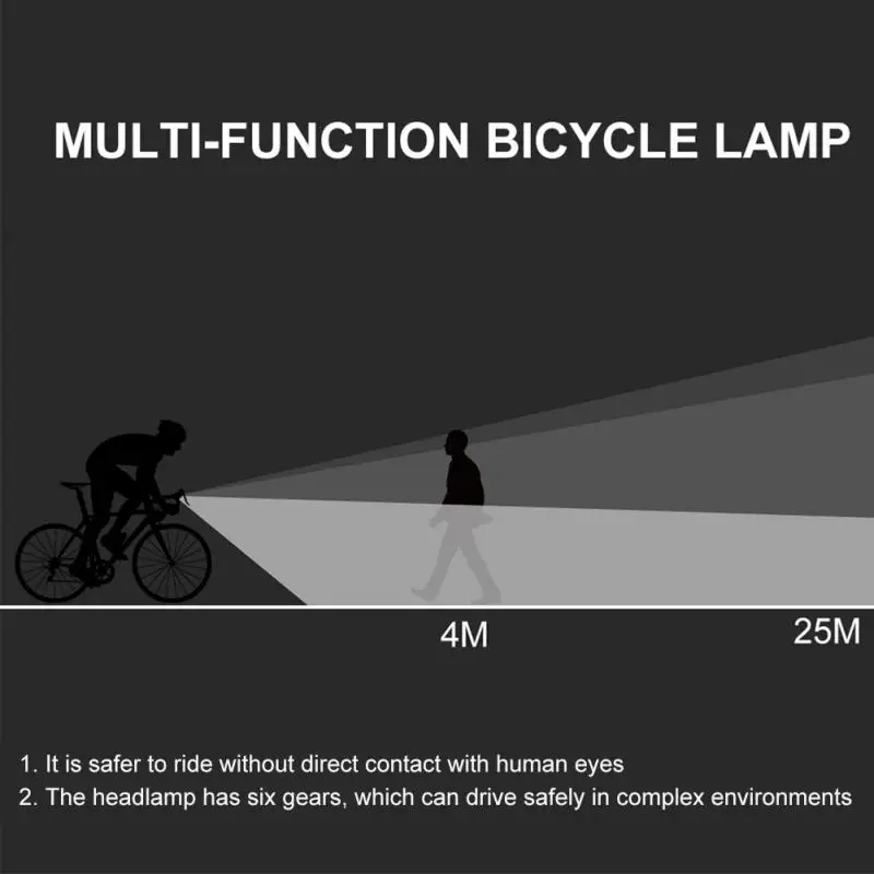 ZK50 1000 Lumen Front Bicycle Light Led 2400mAh MTB Bicycle Headlight Aluminum Shell Rechargeable Bike Lamp with 6 Light Modes