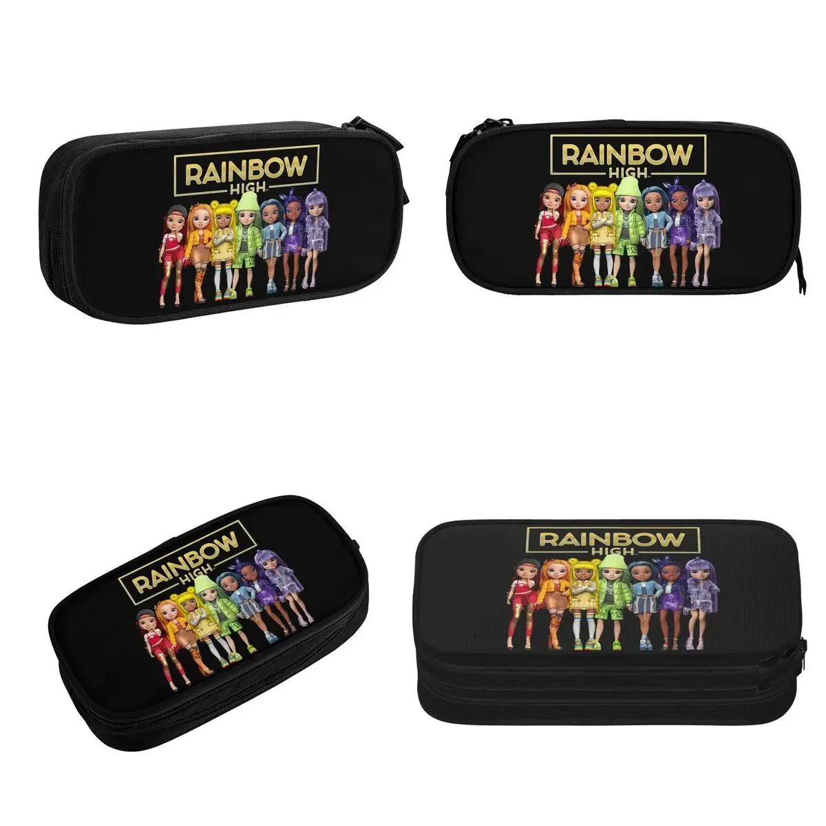 Rainbow High The Show Logo And Main Character Artwork Pencil Cases Pen Bags Pen Box Pencil Pouch For Boys Girls School Office