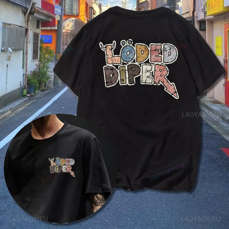 I Was At The Loded Diper World Tour Men T Shirts Vintage Cotton Tee Fashion Shirt Short T-Shirts Personality Streetwear Clothing