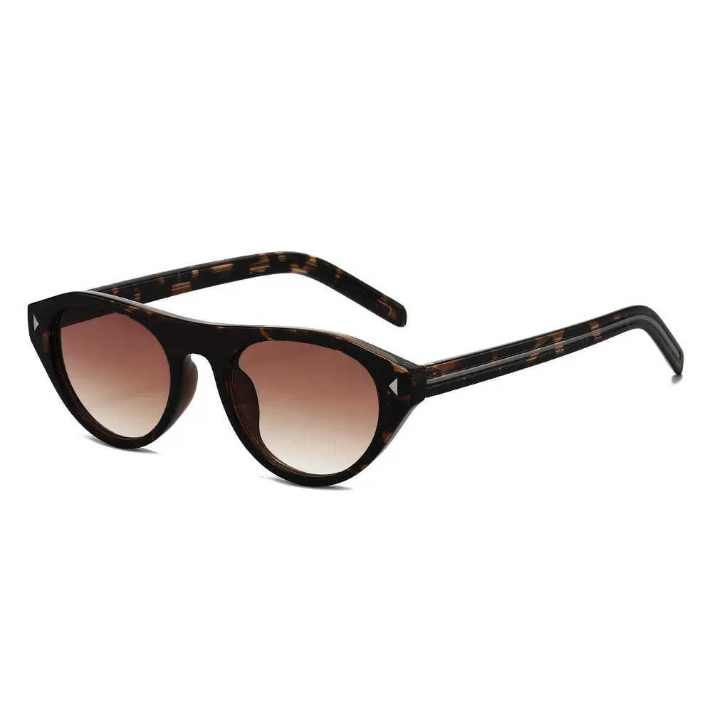 2026 Neue heiße kleine Cat-Eye-Sonnenbrille für Damen – Vintage Dreieck-Nieten-Cateye-Sonnenbrille für elegante Damen in Leoparden- und Schwarztonen