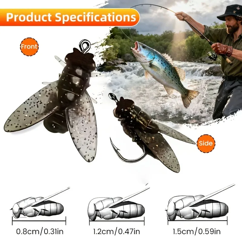 طعم صيد مرن على طراز TPR | 3 مقاسات، 3 موديلات | قابلة لإعادة الاستخدام، مقاومة للعض ومقاومة للسحب للغاية #5