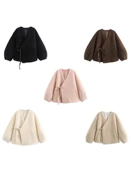 Women's clothing 2024 winter European and American style temperament fashion loose sheepskin fur one-piece belt coat