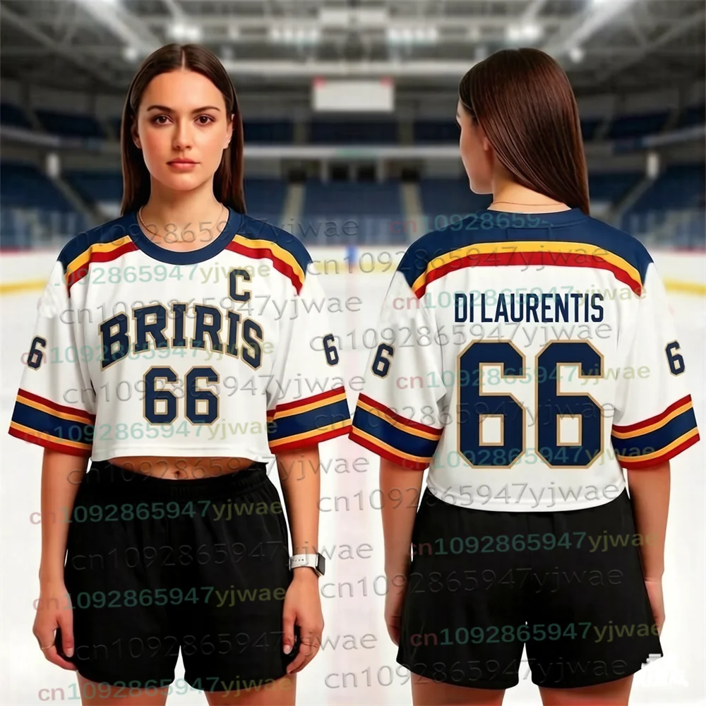 Off-Campus Briar University Hockey-Trikot Graham 44 22 DI LAURENTIS 66 Sport Casual T-Shirt Herren Damen Trikot Top Crop Tee Top – Detail 8