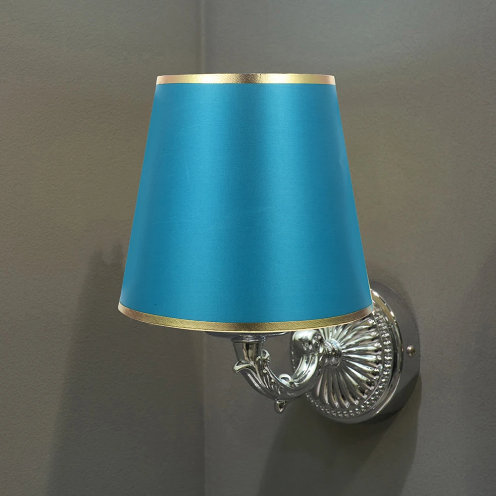 

E27 Round Fabric Lampshade 26CM Gold Green Soft Light Transmission Decorative Wall Desk Lamp Shade Replacement Cloth Cover