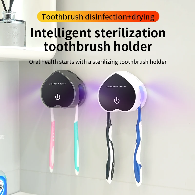 Zahnbürsten-Desinfektionsständer, UV-Desinfektion, automatisches Trocknen, nicht perforiert, Wandbehang, Zahnbürste, Sterilisations-Trocknungsgerät