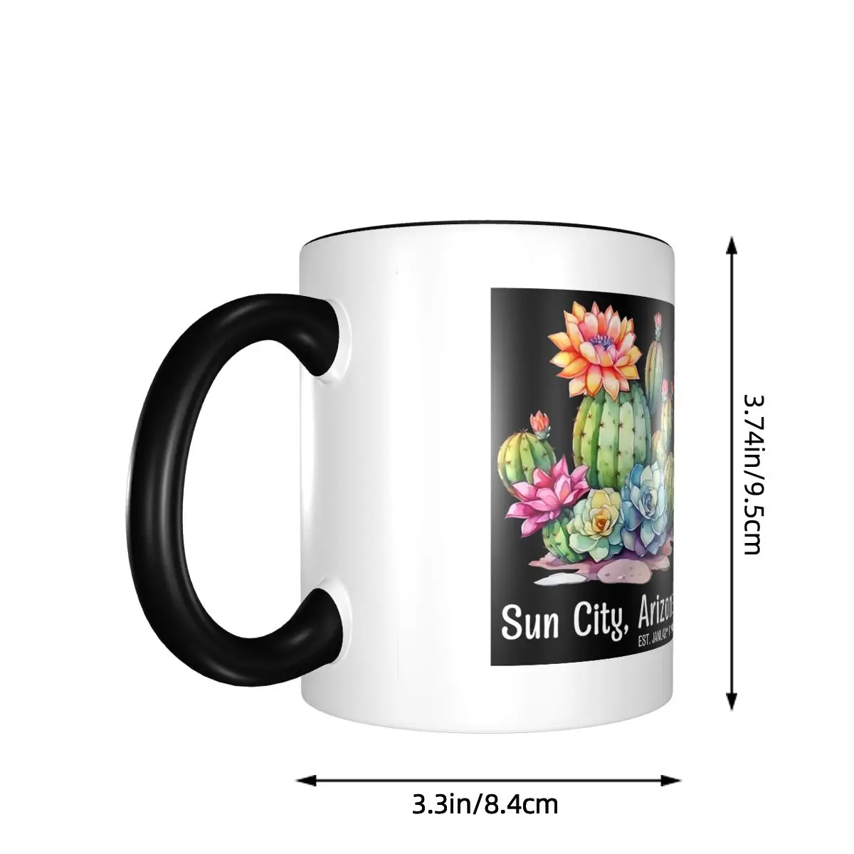 Sun City Desert Cactus Mug Funny Ceramic Coffee Cups Tea Mugs Milk Cup Drinkware Gift for Friends