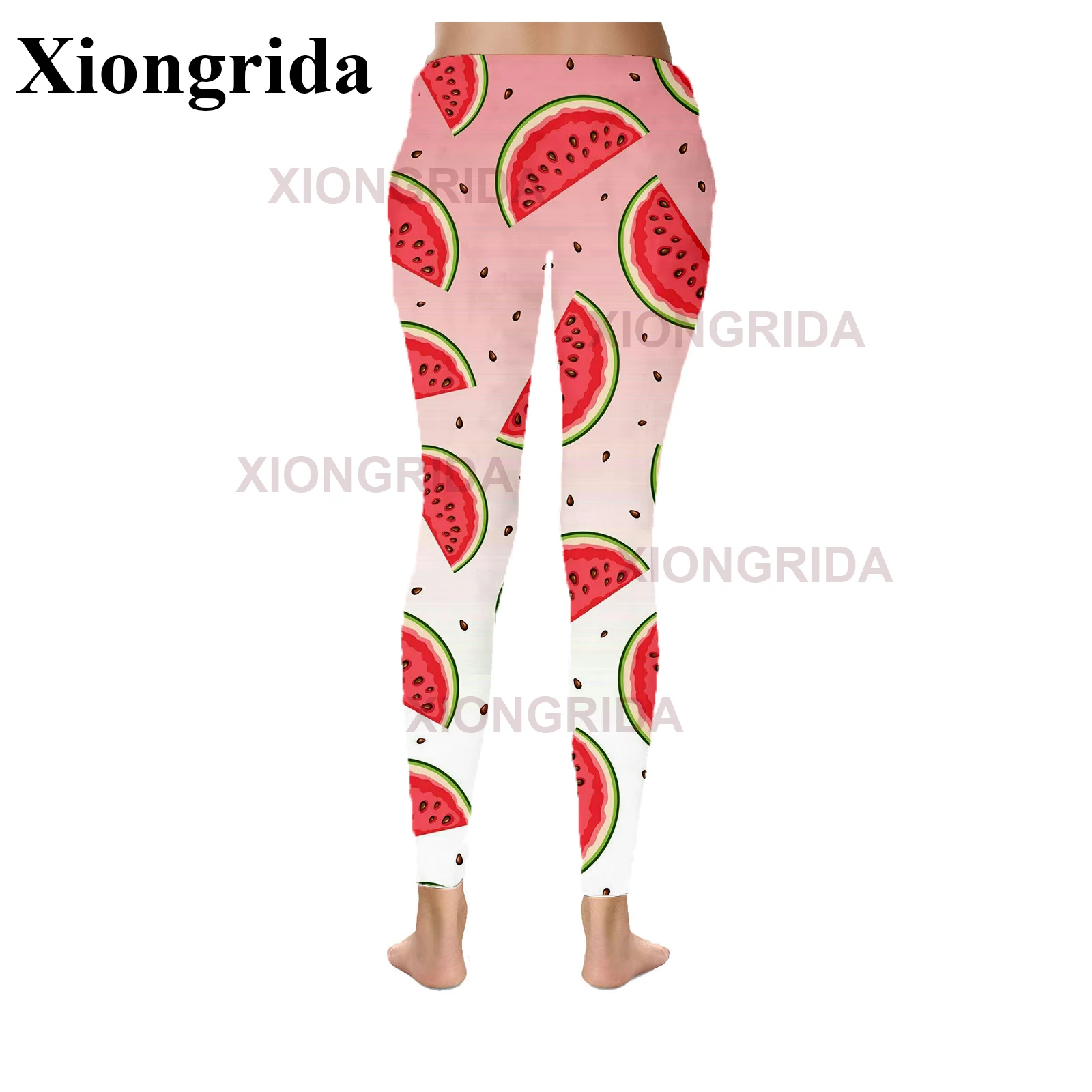 Leggings con Estampado de sandía para mujer, pantalones con estampado 3D, mallas deportivas ajustadas elásticas, parte inferior de Fitness, S-4XL