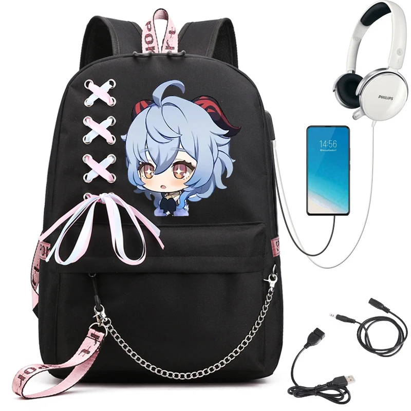 Vrouwen Harajuku Tas Dames Genshin Impact Anime Pocket Grote Capaciteit Rugzak Kawaii Japanse Student Schooltas Vrouwelijke Rugzak