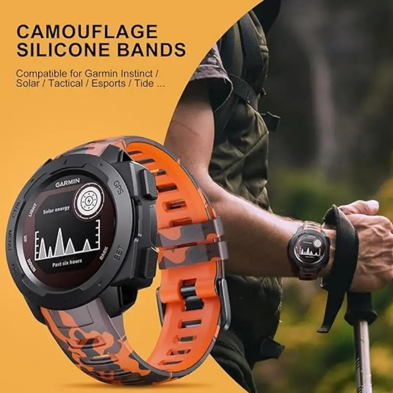 Runcool Garmin Instinct camouflage strap, Garmin Instinct 2/Instinct esports/solar/tidal/tactical strap