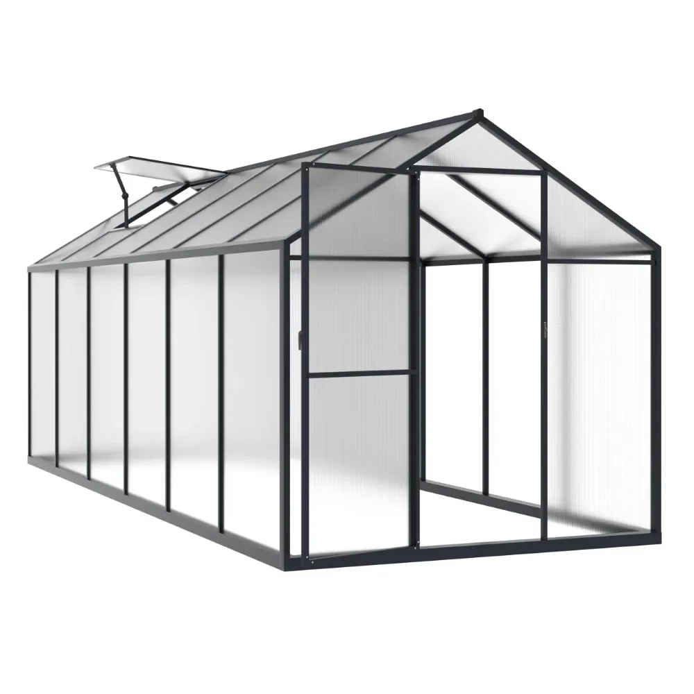 2024 New 6’x12’ Greenhouse for Outdoors, Upgraded Rivet Structure with 2 Vents, Lockable Door, 4mm Twin-Wall Polycarbonate