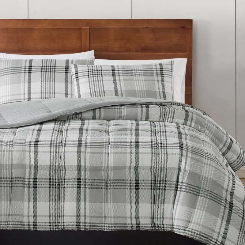 

Plaid Garment Washed Comforter Set, Twin XL