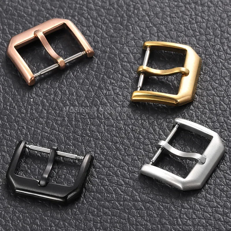 스테인리스 스틸 시계 버클, 가죽 스트랩 금속 걸쇠 실버, 블랙 로즈 골드, 교체 단추 액세서리, 16mm, 18mm, 20mm