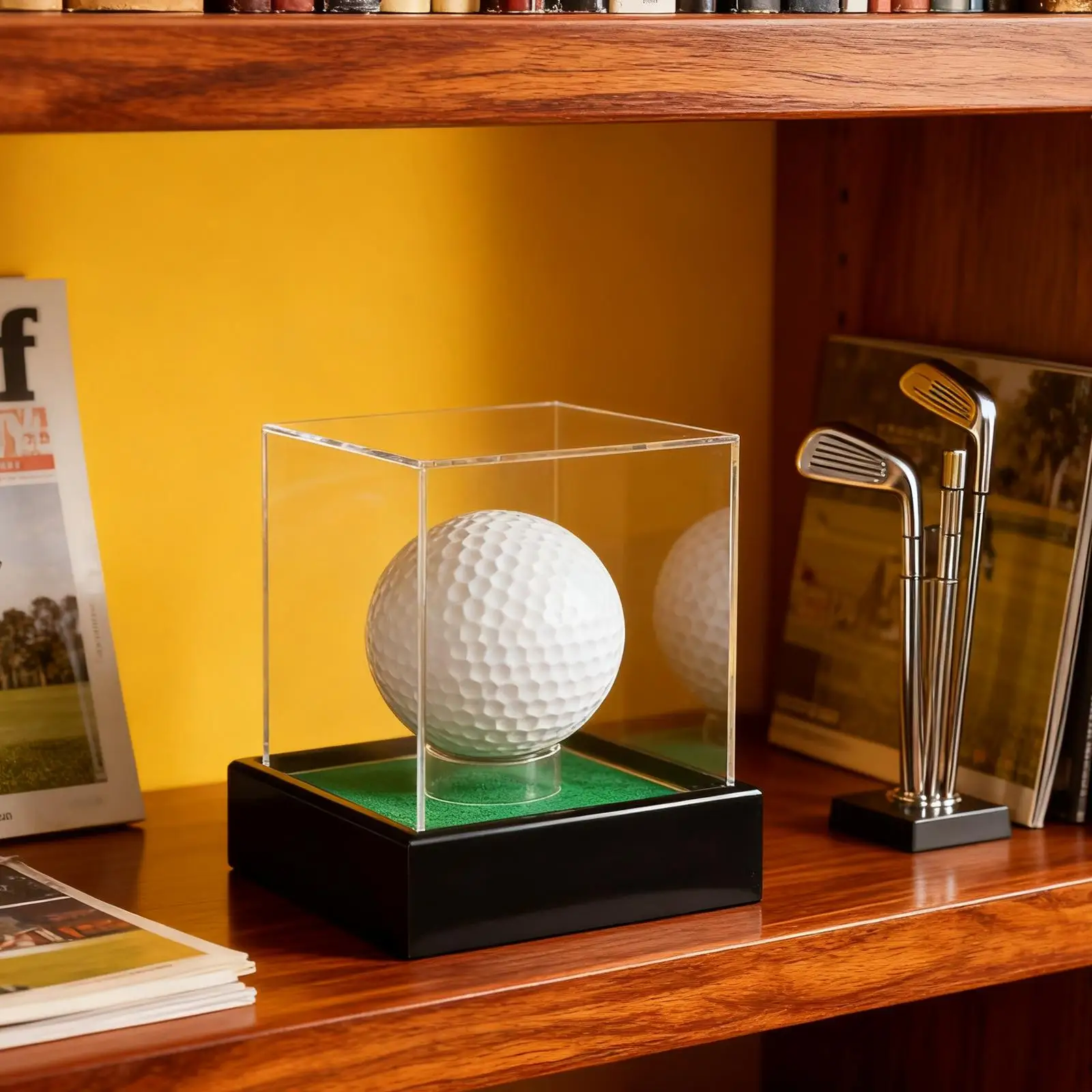 Immagine 3: Vetrina per palline da golf con base porta cubo acrilico multiuso antipolvere