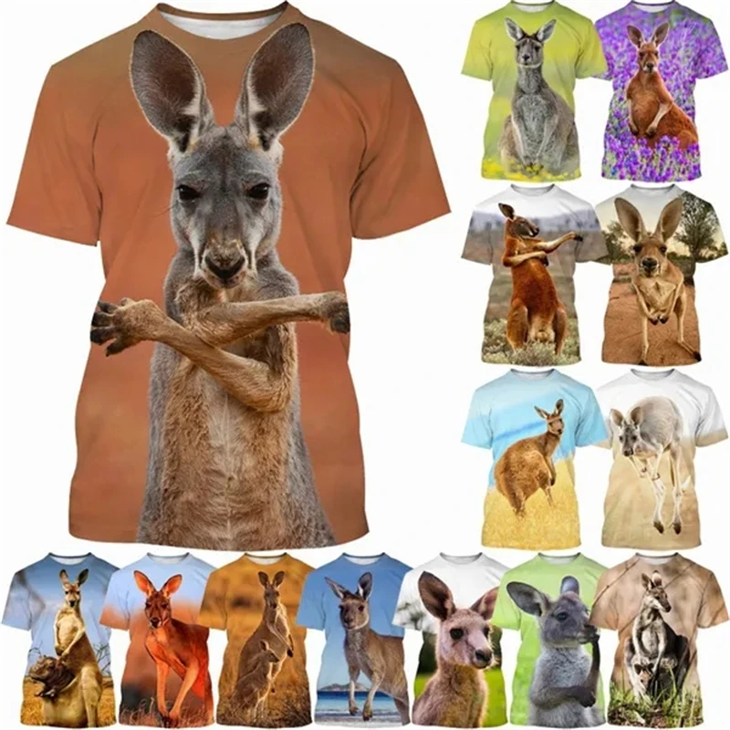 Newest Cool Australia Kangaroo 3D Graphic T Shirts Fashion Women Men Clothing Funny Personality Animal O-neck Casual T-shirt Top