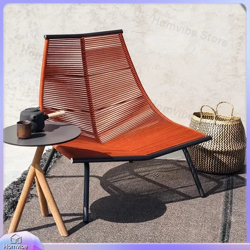 Outdoor Rattan Lounge Chair Garden Patio Furniture Poolside Beach Sun Lounger Villa Hotel Courtyard Leisure Seating Wicker