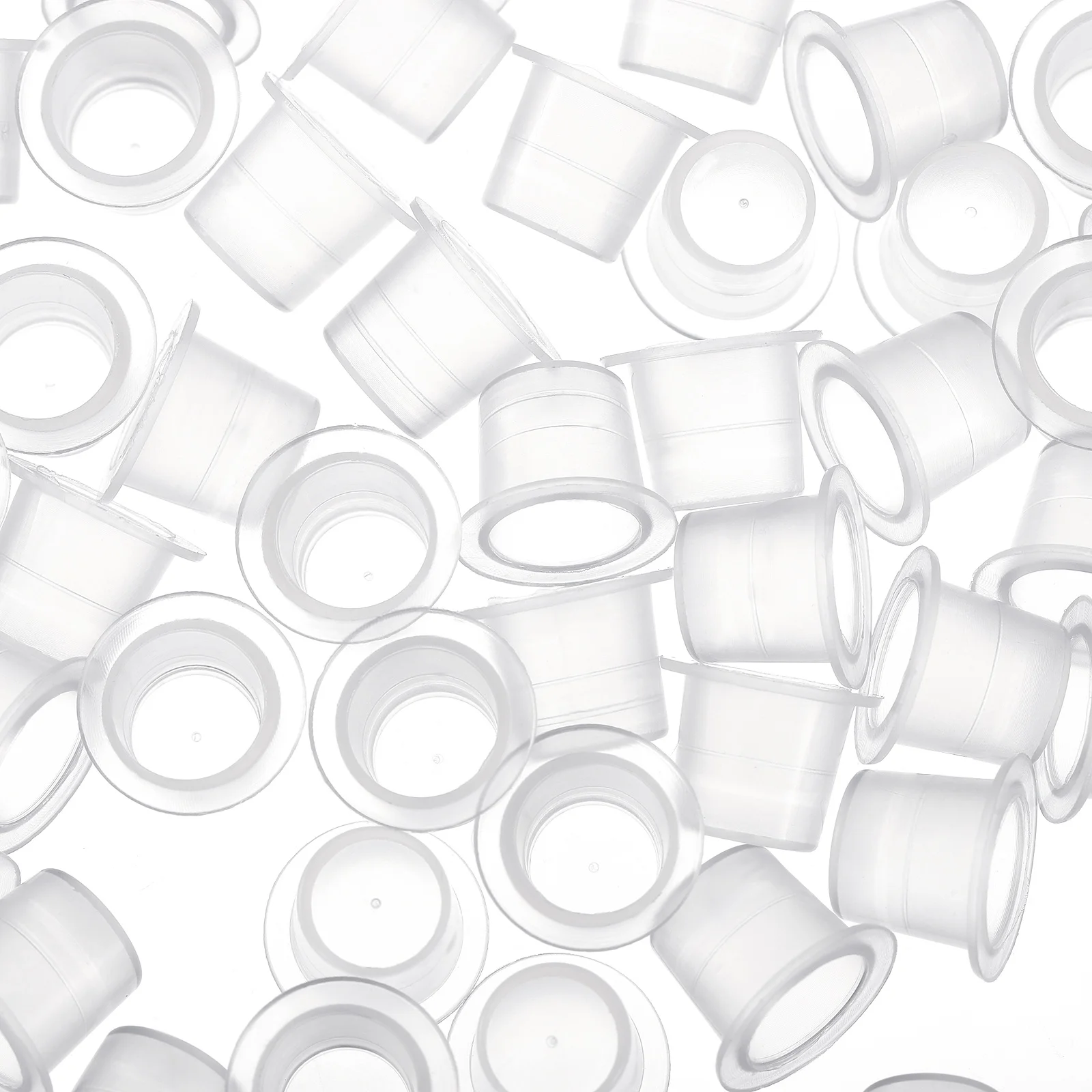 

100Pcs Tattoos Ink Cups Plastic Wide Edge Spill Proof Pigment Holders for Tattooing Professional Containers