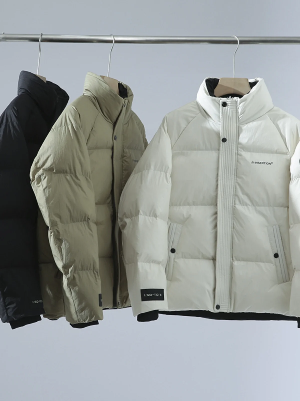 

Men's Winter Casual Faionable Du down Jaet Collar Coat Warmth Youth Sle Regular Length Color No Hat Stand-up Co...