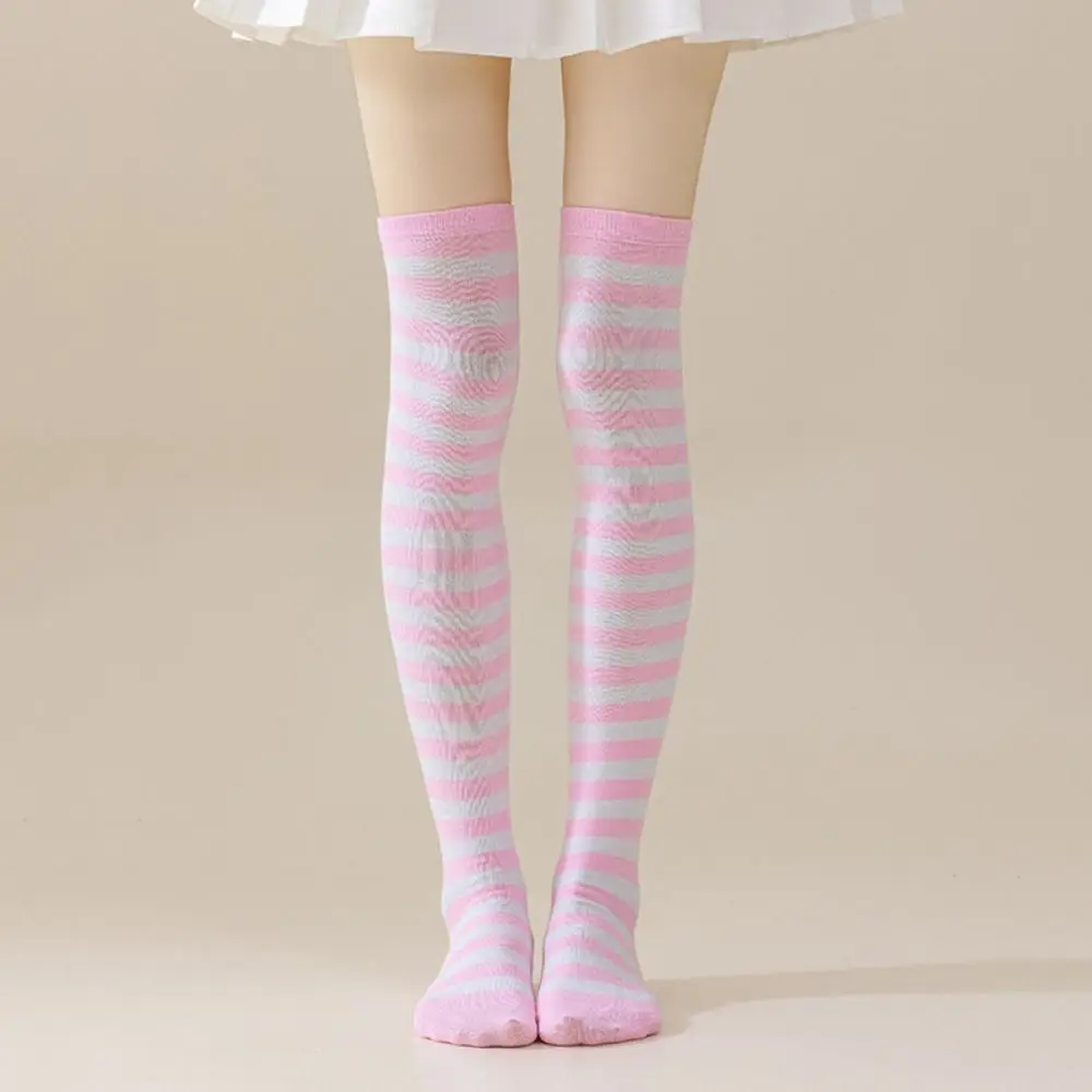 Warm halten, bunt gestreifte Strümpfe im japanischen Stil, absorbieren Schweiß über Kniestrümpfe, Overknee-süße knie-Oberschenkelstrümpfe – Detail 5